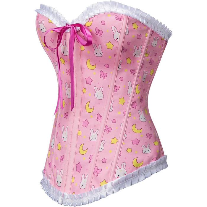 Кросет з мережива LittleForBig для жінок з шнурівкою, повномірний бюст, корсаж, бодішейпер, топ, рожевий, XXL