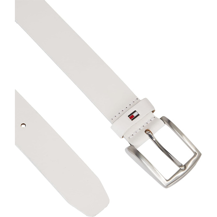 Чоловічий шкіряний ремінь Tommy Hilfiger New Denton 3.5, білий (Optic White), розмір W85