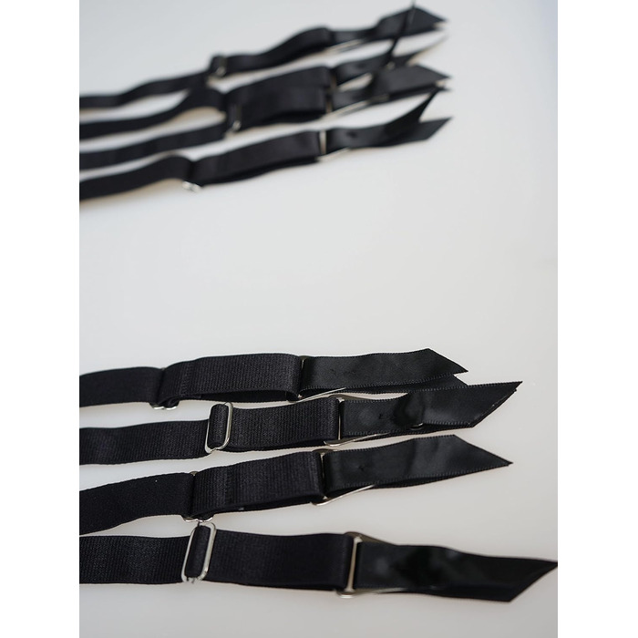 Жіночі стрічки для панчіх TVRtyle S5078S, 8 стрічок, чорний колір, з металевими пряжками