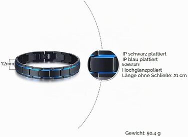 Чоловічий сталевий браслет Mason Link двоколірний (чорний, синій) з релігійним символом віри, подарункова прикраса з інструментом для регулювання розміру