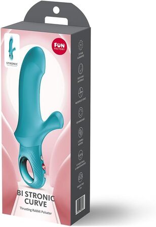 Вібратор для жінок Fun Factory Bi Stronic Curve з G-точним стимулятором та кліторальним стимулятором | 8 режимів вібрації та 6 режимів пульсації | Водонепроникний IPX7 | USB-C (Бензиновий)