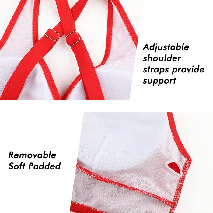 Жіночий двочастинний купальник Adigaber з V-подібним вирізом, квітковий принт, бікіні з животом, комплект L, червоні та чорні крапки