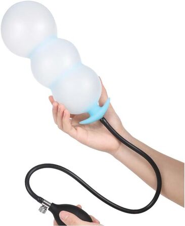 Надувний аналплаг-дильдо з кульками, розтягувач, регульований, світлодіодний, для вагінального розтягування, BDSM іграшка для пар, фетиш (без кульки, синє світло)