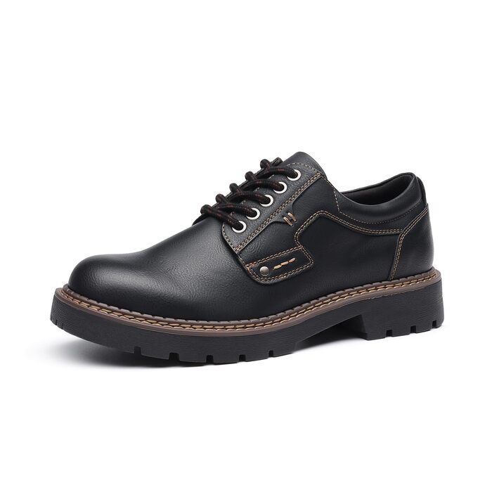 Чоловічі шкіряні туфлі Bruno Marc, класичні зашнурування, чорні, розмір 42 EU