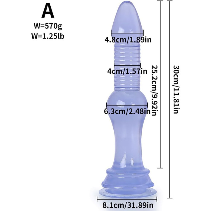 Анальний плаг Jixaxe 30 см, силікон, для розширення анусу, стимуляція G-точки, секс-іграшки для жінок та чоловіків
