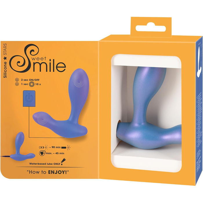 Вібратор Sweet Smile Flexible - 3,3 см (Анальний, Металевий, Синій)