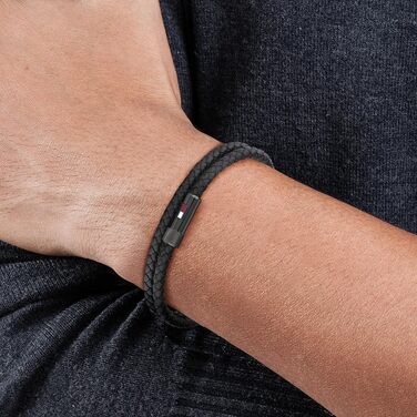 Шкіряний браслет Tommy Hilfiger для чоловіків з магнітною застібкою, чорний