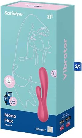 Вібратор Satisfyer Mono Flex Connect App G-Punkt | З преміум-силікону | Стимулятор клітора та G-точки | Інтимні іграшки для жінок | Швидка зарядка | Вібратор для жінок червоний