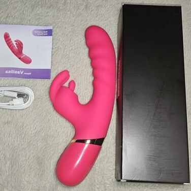 Набір вібраторів для жінок, секс-іграшки з 12 режимами, м'який дилідо з силікону, кролик-вібратор, тиха та потужна вібрація, стимулятор клітора та G-точки, секс-іграшка для жінок + додаток, мастубатор, яскраво-рожевий