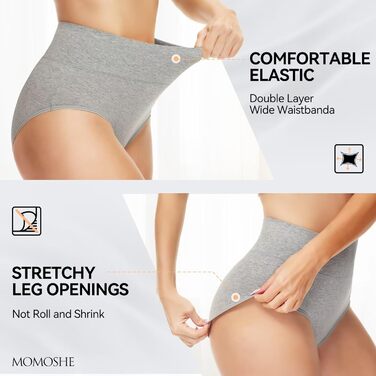 Слідки жіночі бавовна 5 шт. Висока талія, трусики, стрейч, дихаючі, м'які, панталони, S, чорний*3+сірий*2