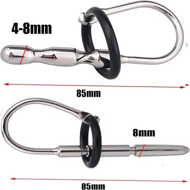 Набір з 6 шт. сталевих дилататорів для чоловіків (25 мм, 30 мм) з кільцем, для простати, мастурбації, срібло