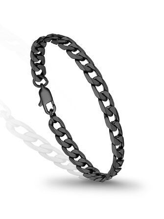 Сталевий браслет-ланцюг PROSTEEL для чоловіків та жінок, панцирний плетений браслет із нержавіючої сталі, чорний, 23 см, ширина 6 мм