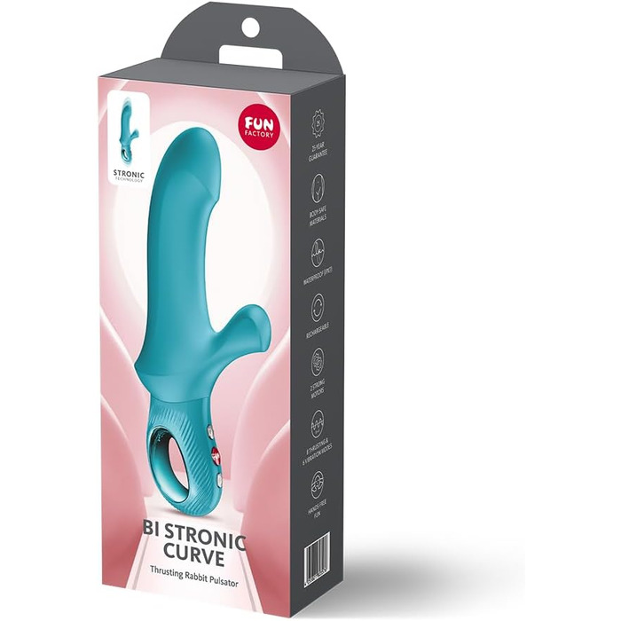 Вібратор для жінок Fun Factory Bi Stronic Curve з G-точним стимулятором та кліторальним стимулятором | 8 режимів вібрації та 6 режимів пульсації | Водонепроникний IPX7 | USB-C (Бензиновий)