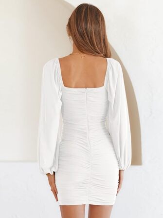 Сукня-футляр Haibang Eegante: мереживна, темно-зелена, для вечірок та свят (M, білий)