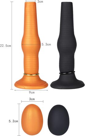 Анальний дилдатор-яйце з силікону ZDJBFA, великий овоїд, для дорослих, чорний