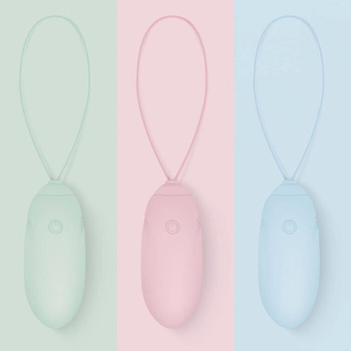 Вібраційний масажер LUV EGG з пультом дистанційного керування - для пар та новачків. 10 режимів, водонепроникний, перезаряджається, зелено-блакитний