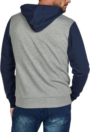 Чоловічий худі Jack & Jones JWHLOGO Blocking Regular Fit з принтом, кольори Navy/Green/Beige, великі розміри (Plus Size)
