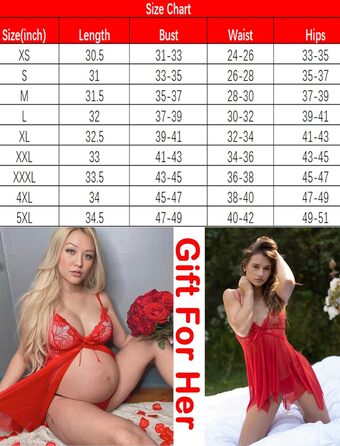 Жіноча нічна сорочка Avidove з мереживом, babydoll, boudoir, великі розміри XS-5X (червоний, XS)