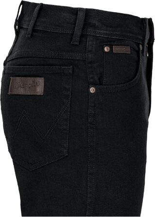 Чоловічі стрейч-джинси Wrangler Texas Regular Fit Authentic Straight, чорні (Black Overdye), з ременем, розмір 34W/32L