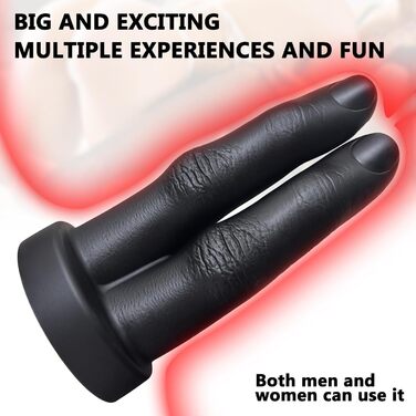 Силіконовий дилда 2.0 з присоскою, 2-в-1, для анального сексу (XXL)