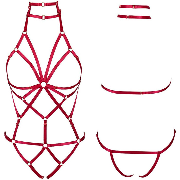 Жіночий корсет-нагрудник BANSSGOTH: стильний аксесуар у готичному стилі, регульований, для фестивалів та вечірок, червоний