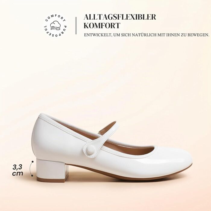 Жіночі туфлі Mary Jane від DREAM PAIRS, білі, розмір 43 EU
