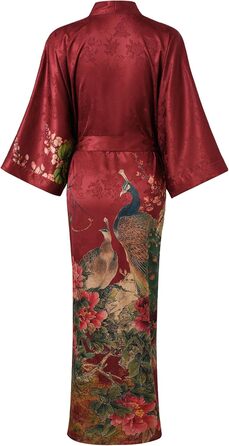 Жіночий халат-кімоно Ledamon: довгий, квітковий, бордовий (один розмір)