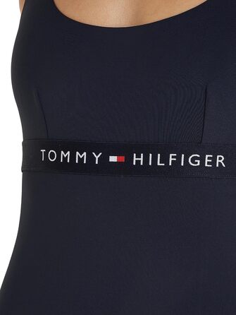 Купальник жіночий Tommy Hilfiger суцільний з вирізами XL блакитний (Desert Sky)