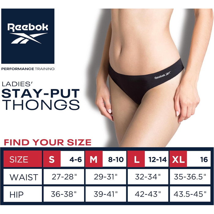 Сліпекс Reebok Daen (3 шт.) - жіноча білизна, лотос, чорний (M)