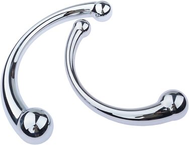 Масажер G-Spot, анальний плагін з металу, стимулятор для чоловіків та жінок, для масажу простати та G-Spot (сріблястий, M - 20 см)