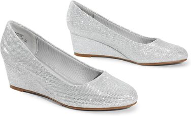 Жіночі туфлі-човники Dream Pairs із закритим носком, сріблясті, розмір 38.5 EU
