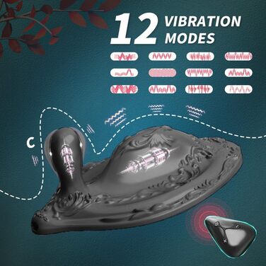 Вібратор OnundOn Erotik Butterfly - стимулятор G-точки для жінок, 12 режимів, чорний