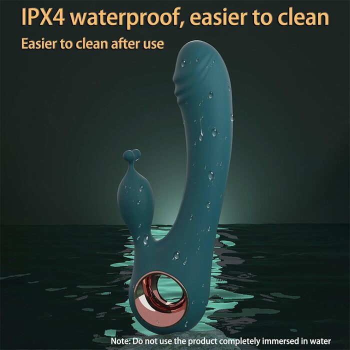 Вібратор Rabbit Realistische Вібратори для жінок: стимуляція клітора та G-точки, 10 режимів, тихий, темно-зелений