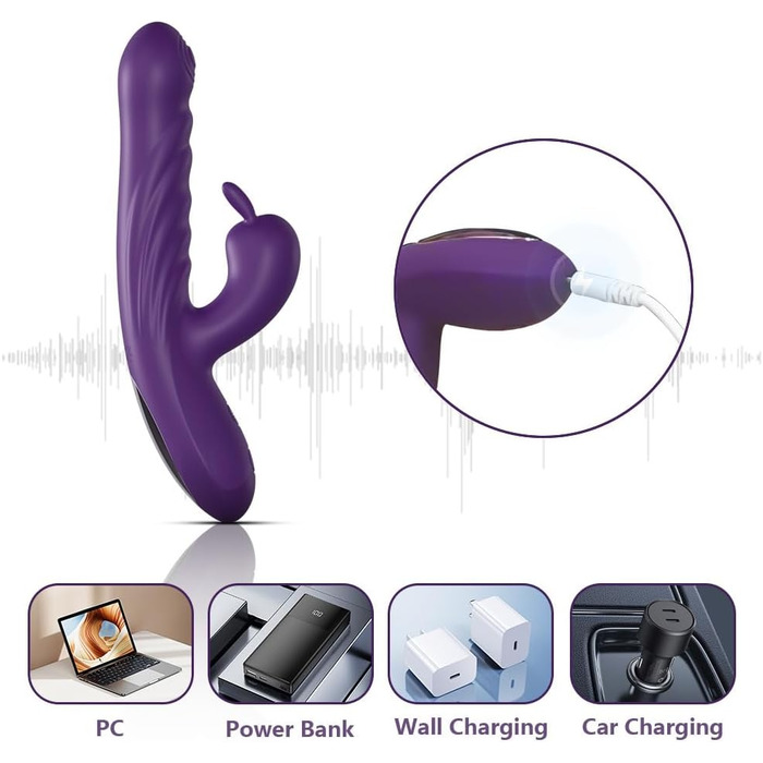 Вібратор для жінок Jinqian Rabbit з 10 режимами вібрації, стимуляція G-точки та клітора, анальний вібратор, масажер для соло