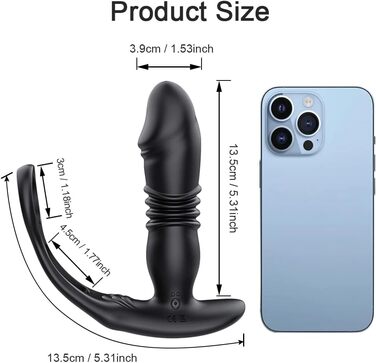 Вібратор анальний, кільце для статевого члена з 9 режимами вібрації, керування через додаток для смартфона - секс-іграшка
