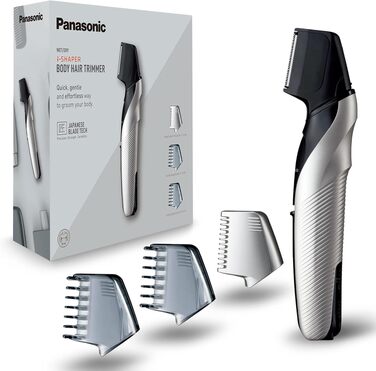 Тример для тіла та обличчя Panasonic ER-GK60, електрична бритва для чоловіків з 3 насадками, для вологого та сухого гоління, гіпоалергічний обрізач волосся