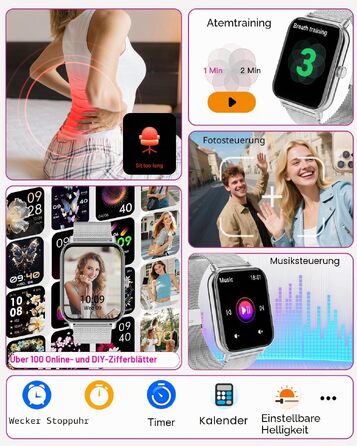 Смарт-годинник унісекс з Bluetooth-дзвінками, 1.85