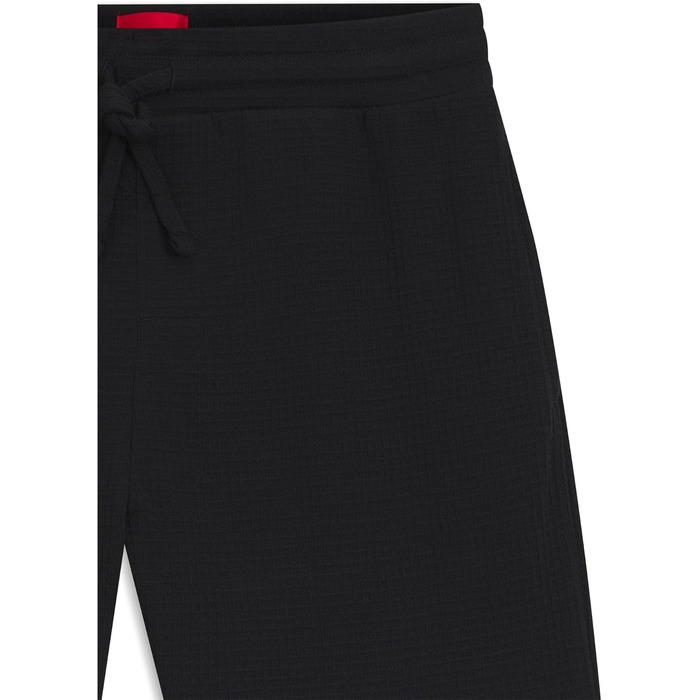 Шкіряний чоловічий ремінь HUGO Geek Sz35 чорного кольору з червоною прошивкою та логотипом на пряжці, розмір XL