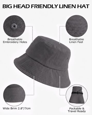 Солом'яний капелюх для рибалки Zylioo Anglerhut (L/XL/XXL), захист від сонця UPF50+, розмір 60-63 см, чорний