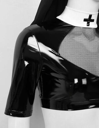 Костюм для ролевих ігор GRRKDFQ: сексуальний комплект з топом та спідницею, чорний, XXL