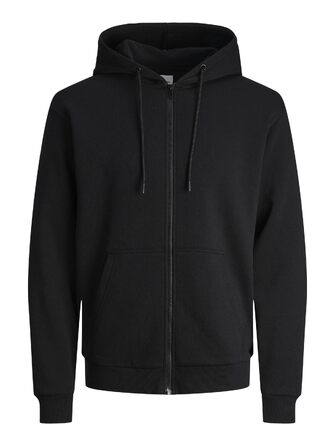 Чоловіча худі на блискавці JACK & JONES одноколірна чорна, розмір XL