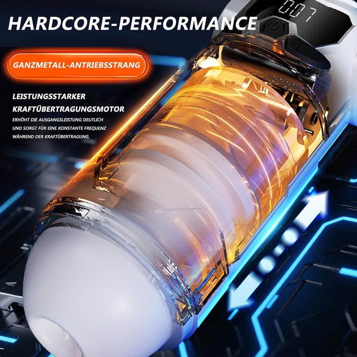 Електричний мастурбатор для чоловіків з 9 телескопічними секціями, 9 вібраційними режимами та 4 режимами всмоктування. Мастурбатор-насос, іграшка для дорослих.