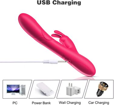 Вібратор G-Punkt для жінок, кролик, 10 режимів вібрації, рожевий