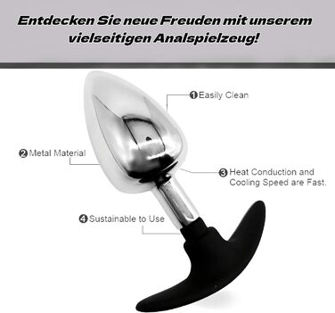 Набір анальних засобів для стимуляції: сталевий Butt Plug, дилататор, масажер простати, для пар, SM bondage