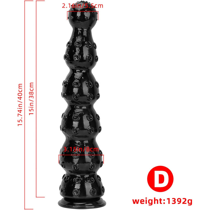 Анальний дилататор G-Spot XXL з сильним присоском, чорний лакс, для жінок. Стимуляція ануса та G-точки