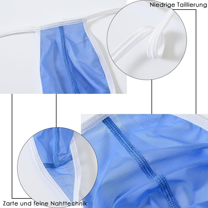 Сексуальна чоловіча білизна BIATWOWR: прозорі стрінги з дихаючого матеріалу, м'які, кольори: помаранчевий, жовтий, блакитний, розмір 3XL