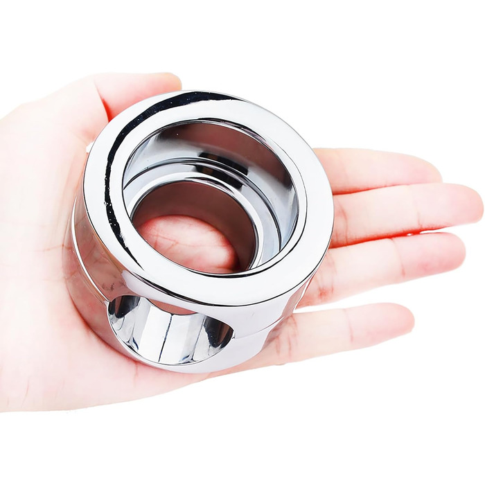 Кільце для яєчок та статевого члена з нержавіючої сталі для чоловіків, пристрій для обмеження яєчок, розтягуване кільце, металевий аксесуар для сексуального задоволення та тренувань (S)