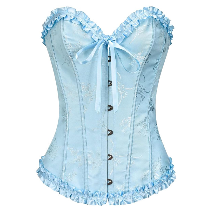 Корсет для повного бюсту KUOSE, корсет для живота, топ, великі розміри, чорний, світло-блакитний