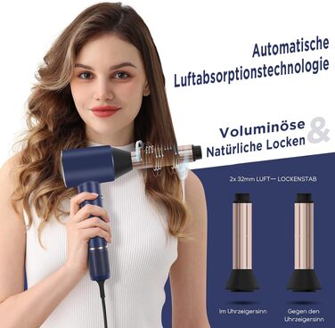 Професійний фен для волосся PARWIN PRO BEAUTY Air-Sonic з HD-LED дисплеєм, безщітковим мотором 110,000 об/хв та іонізацією (200 млн негативних іонів), швидка сушка 25 м/с, колір Прусський синій