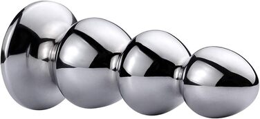 Анальний плагін з нержавіючої сталі з кристалами для простати - стимуляція, мастурбація (3 кульки)